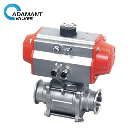 Encapsulated Sanitary Electric Actuated  Ball Valve with 3 Piece 