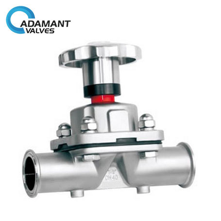 Sanitary Diaphragm Valves with Tri-clamp Ends, Manual Type, SS Handwheel