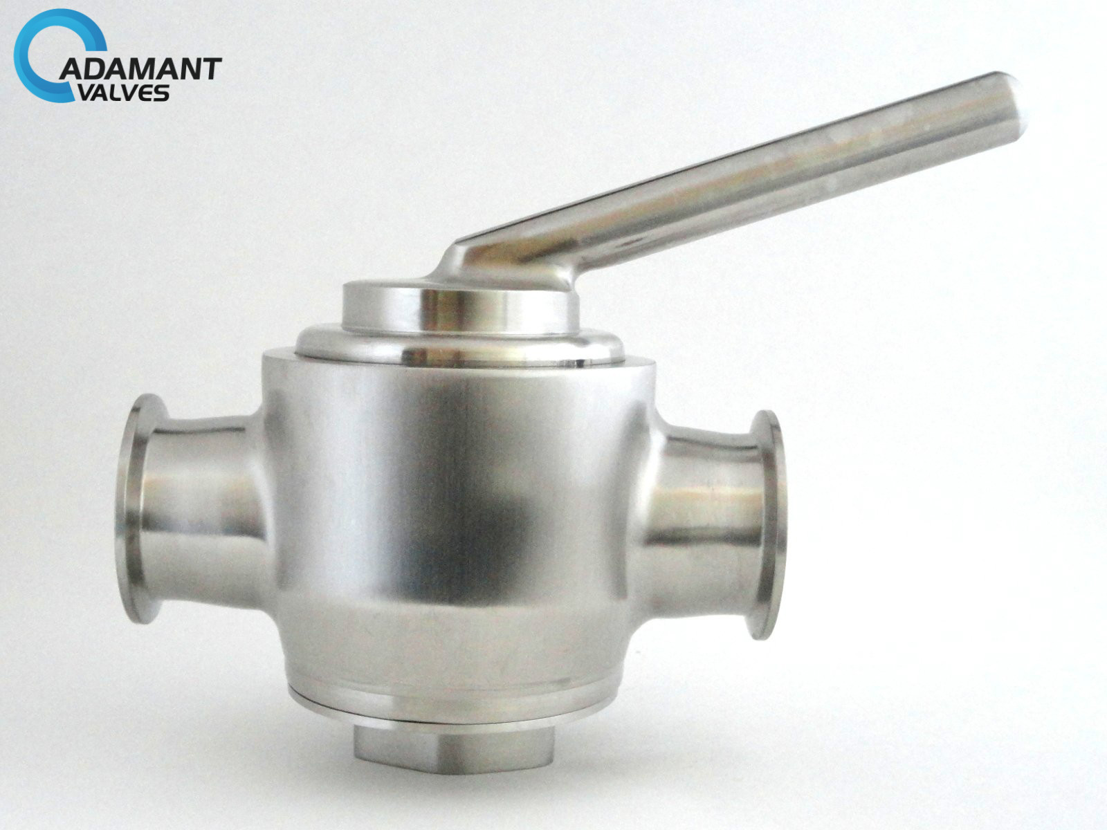 AV19N2 Sanitary 2Way Plug Valve with TriClamp Ends, Manual Type