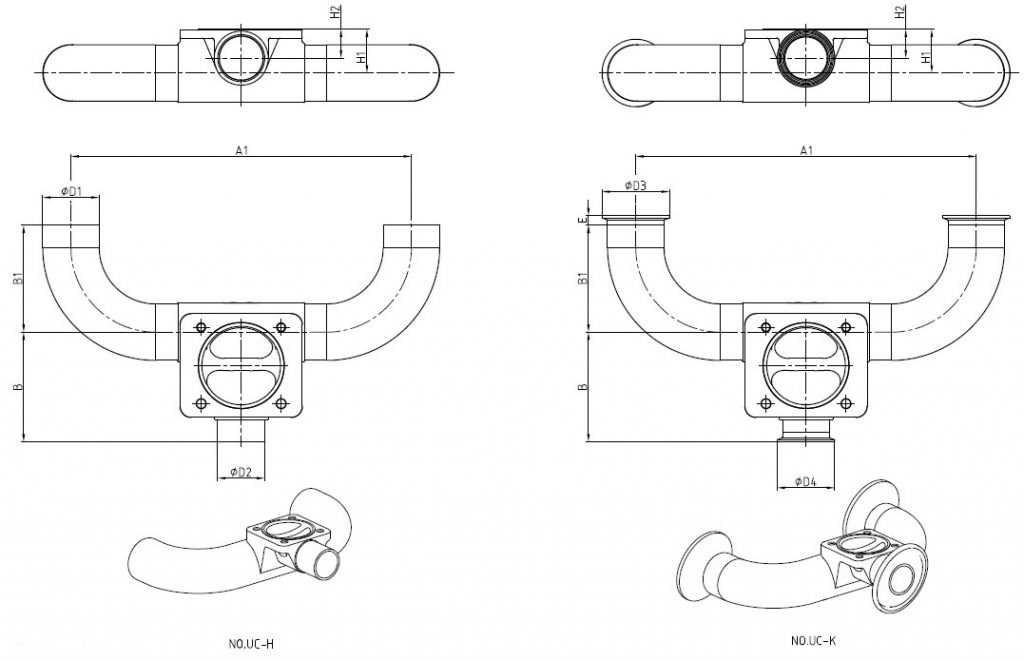 sanitary u c type diaphragm valves