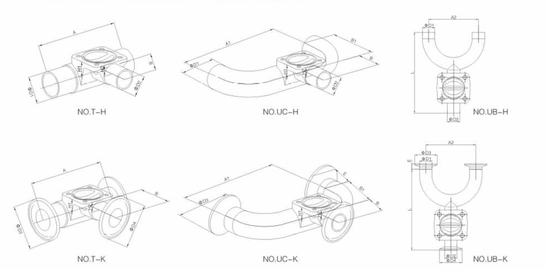 u type diaphragm valves