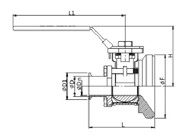 Manual tank bottom ball valve