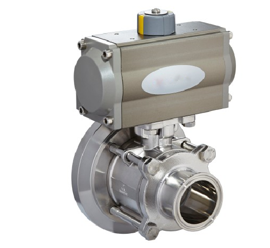 Pneumatic tank bottom ball valve