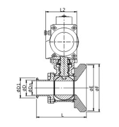 Pneumatic tank bottom ball valve