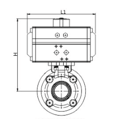 Pneumatic tank bottom ball valve