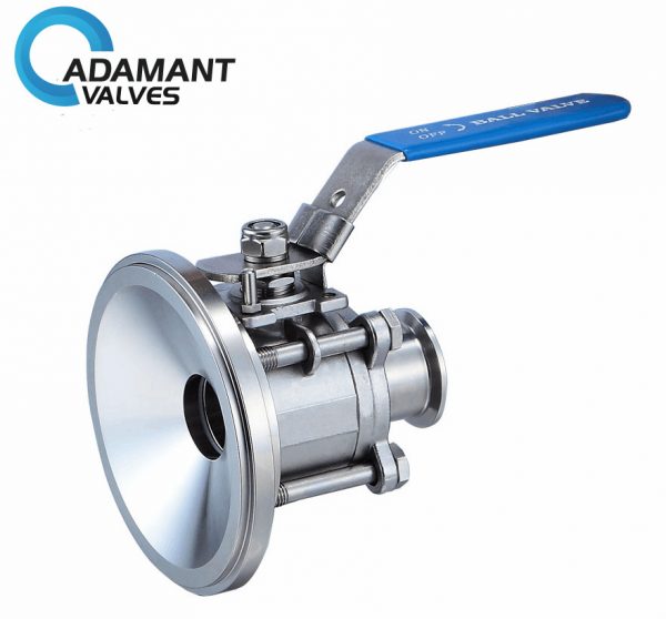 AV10MB Sanitary Tank Bottom Ball Valve With TriClamp Ends, Manual Type Adamant Valves