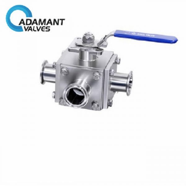sanitary 3 way manual full bore ball valve