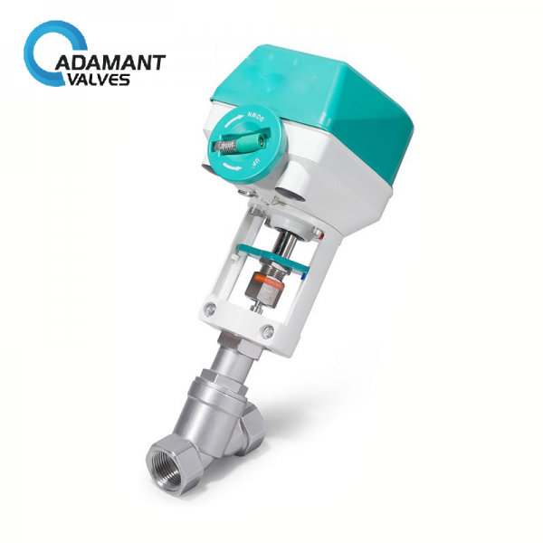 sanitary electric proportional control angle seat valve
