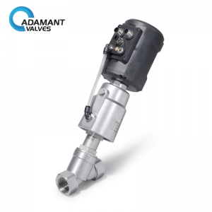 sanitary electric proportional control angle seat valve