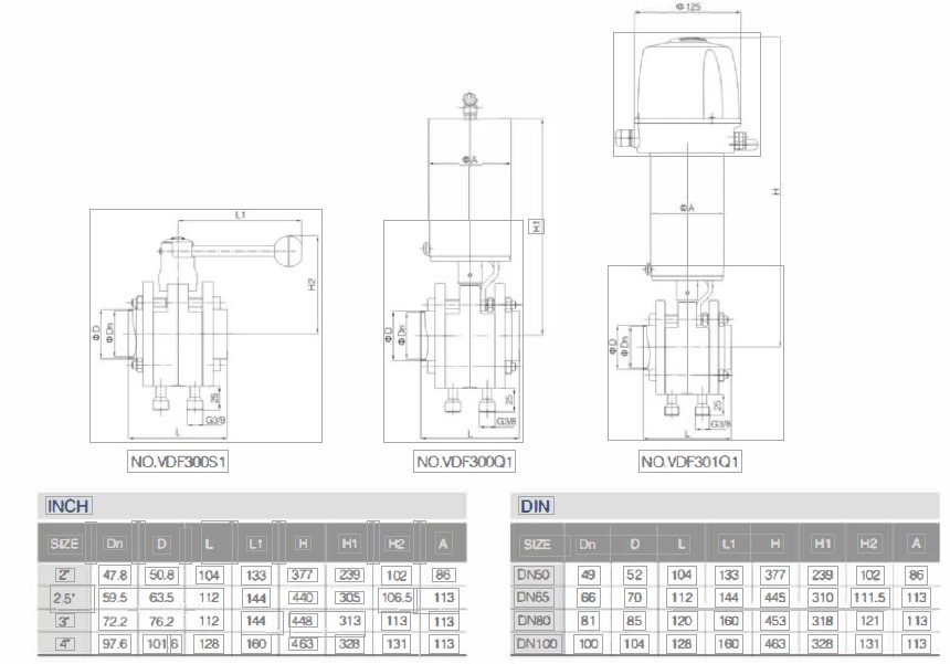 sanitary manual 2 way mixproof butterfly valve