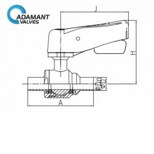 sanitary manual 2-way ball valve with middle screw