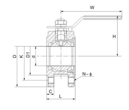 High Performance Manual Ultra-Thin Ball Valve with Flange Connection