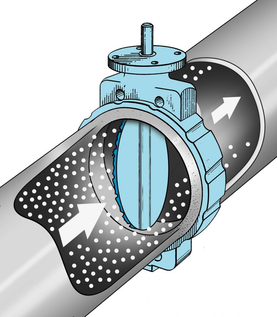 butterfly valve for powders