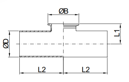 Sanitary Single Outlet Tee Short Clip