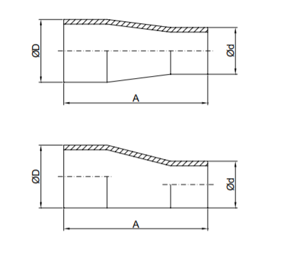 Sanitary Weld Reducer (Long Type) Specifications