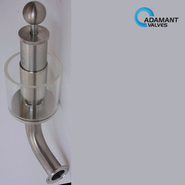 Sanitary Pressure Relief Bunging Valve with Tri-Clamp Ends, Manual Type-1 Sanitary Pressure Relief Bunging Valve with Tri-Clamp Ends, Manual Type