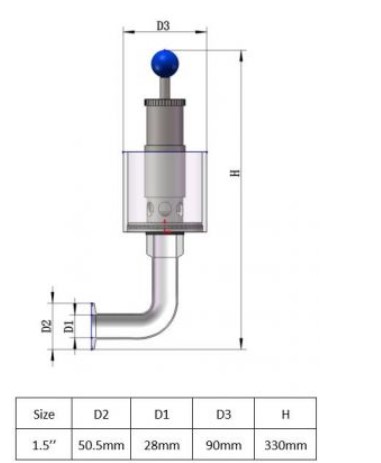 Sanitary Pressure Relief Bunging Valve