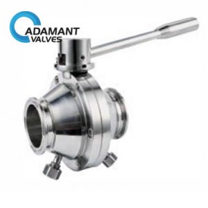 butterfly type ball valve with drain