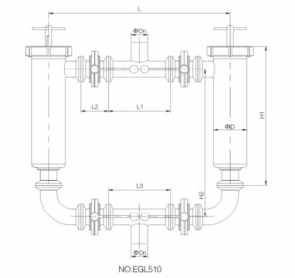 sanitary duplex filter angle type