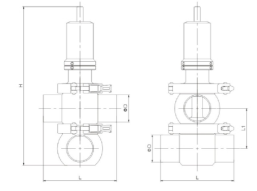 AV-9FW Sanitary Four-way Safety Valve | Adamant Valves