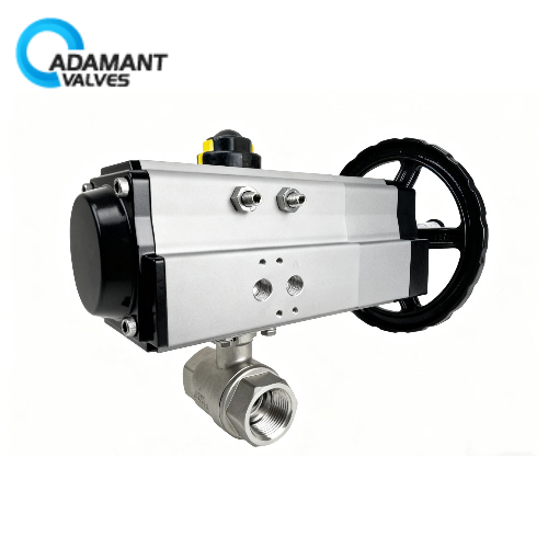 Double Acting Stainless Ball Valves Pneumatic/Manual Double Acting Stainless Ball Valves (4 NPT)